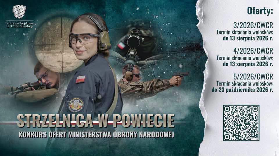 plakat strzelnicy z oferta i datami